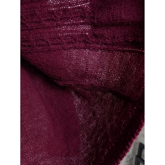 Vtg Womens Wool Cable Knit Cardigan Burgundy V Neck Button Long Sleeve Preppy - Picture 6 of 10